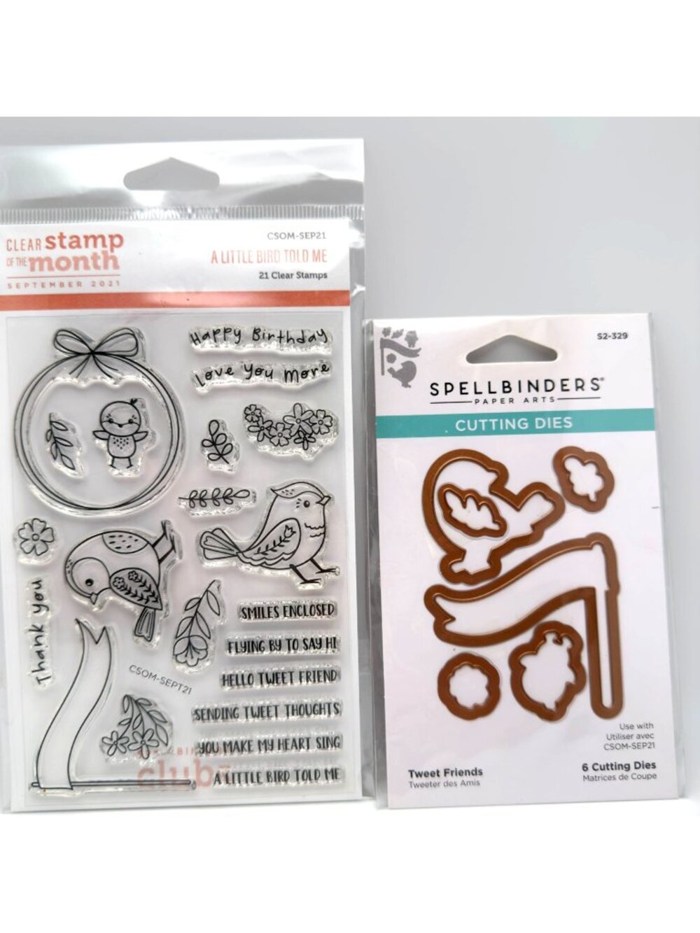 Spellbinders A Little Bird Told Me Stamp SetTweet Friends Cutting Dies NEW